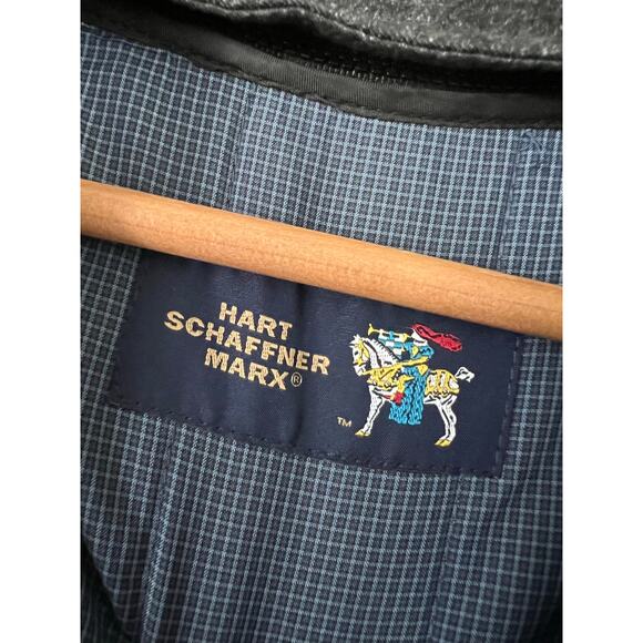 Hart Schaffner Marx Men's Jacket Coat S Overcoat Removable Liner Leather Trim - Picture 2 of 11